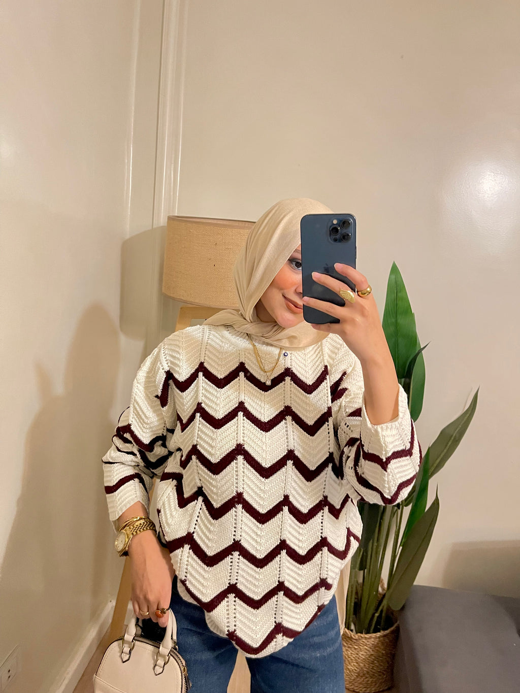 بلوفر تريكو متعرج