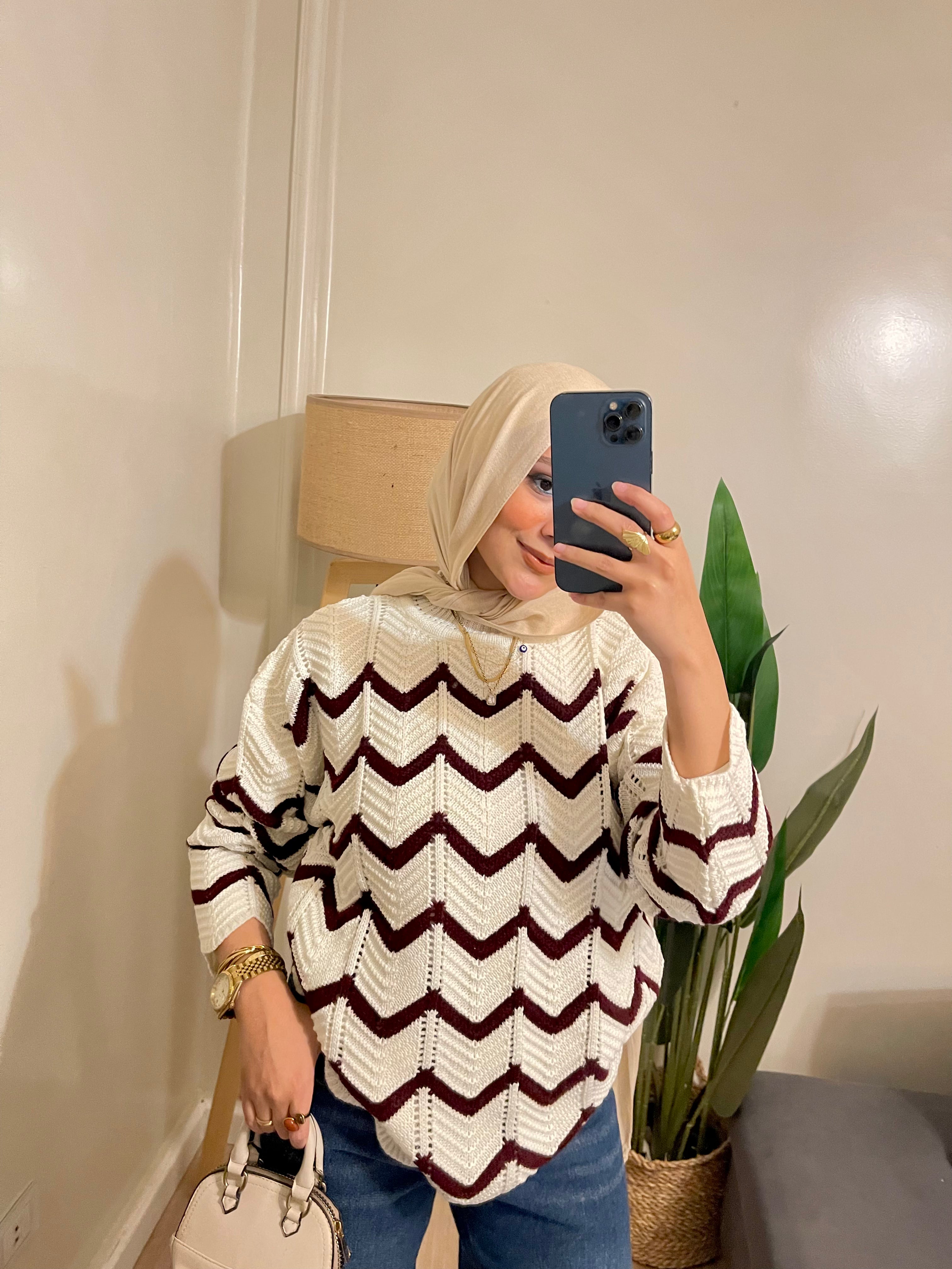 بلوفر تريكو متعرج
